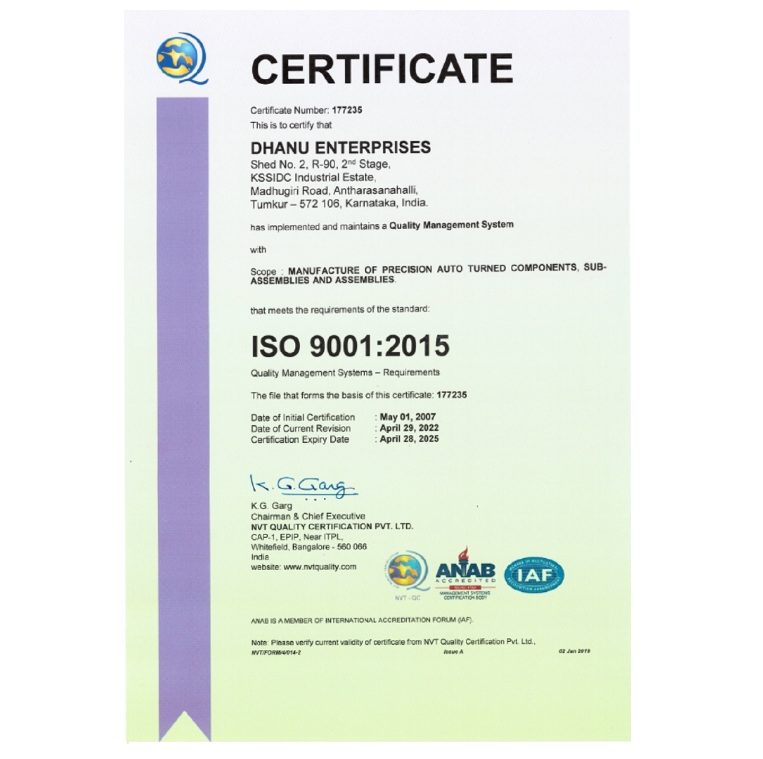 ISO 9001-2005 Certificate